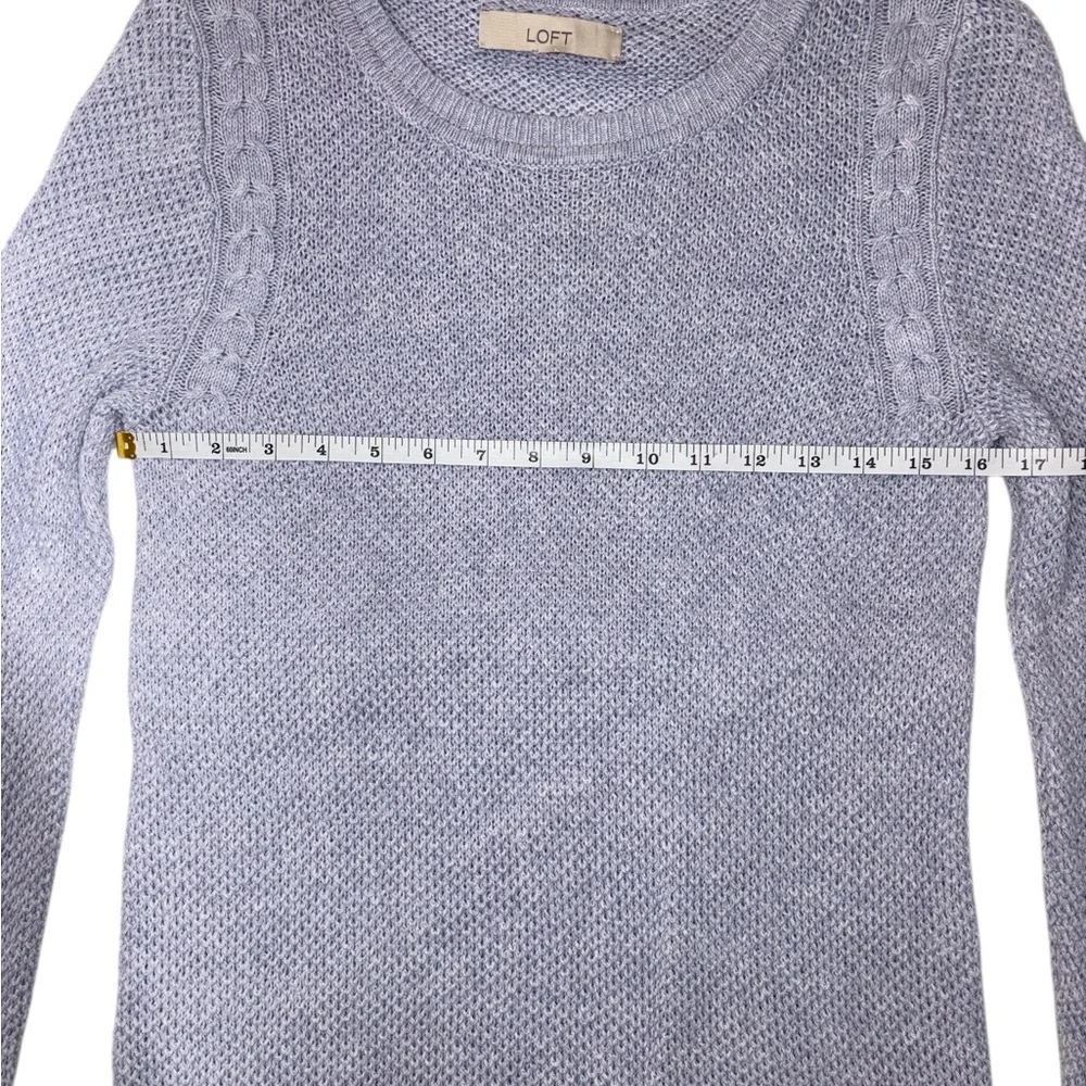 LOFT Long-Sleeve Pullover Sweater Cable Knit Crew neck Light lavander Size Med